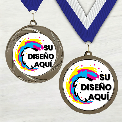 Medalla de Metal Personalizada de 2.5" con Cinta Modelo 1