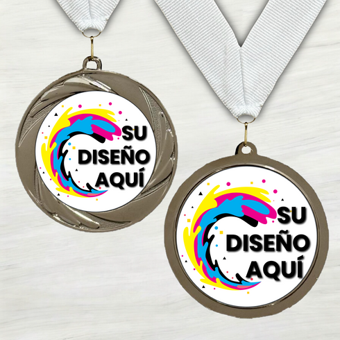 Medalla de Metal Personalizada de 2.5" con Cinta Modelo 1