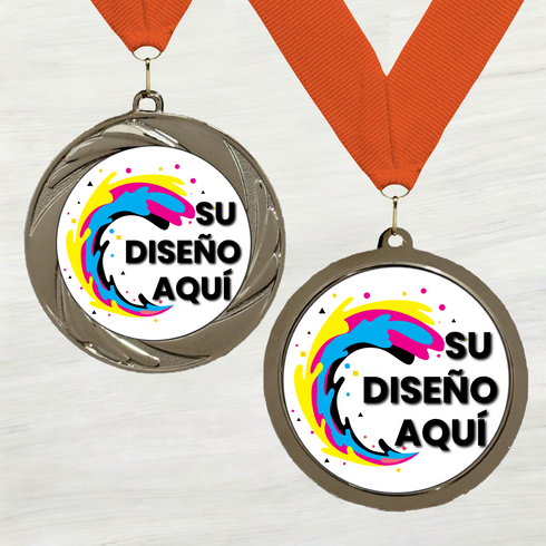 Medalla de Metal Personalizada de 2.5" con Cinta Modelo 1