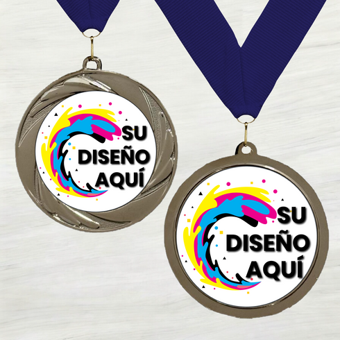 Medalla de Metal Personalizada de 2.5" con Cinta Modelo 1