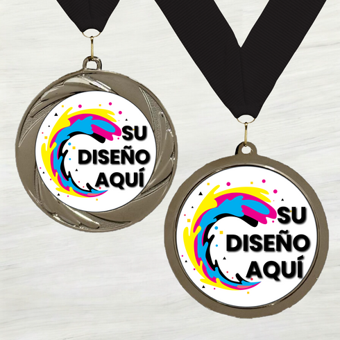 Medalla de Metal Personalizada de 2.5" con Cinta Modelo 1