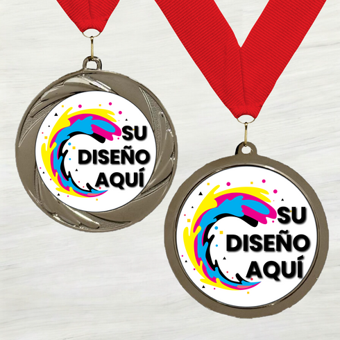 Medalla de Metal Personalizada de 2.5" con Cinta Modelo 1