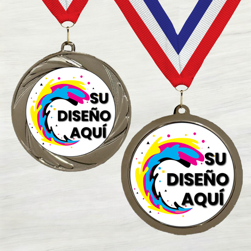 Medalla de Metal Personalizada de 2.5" con Cinta Modelo 1