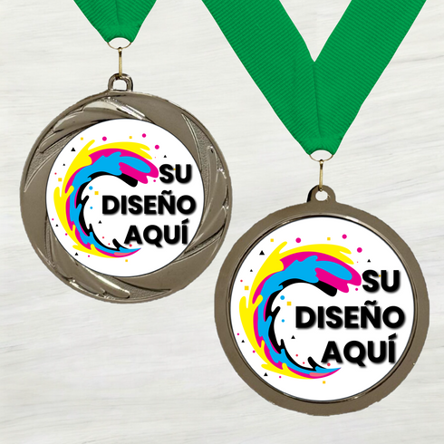 Medalla de Metal Personalizada de 2.5" con Cinta Modelo 1