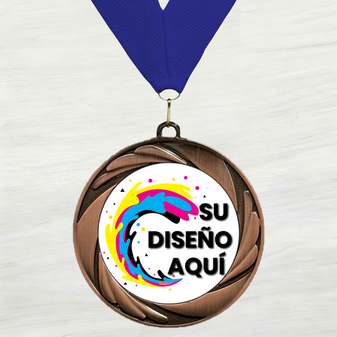 Medalla de Metal Personalizada de 2.5" con Cinta Modelo 1