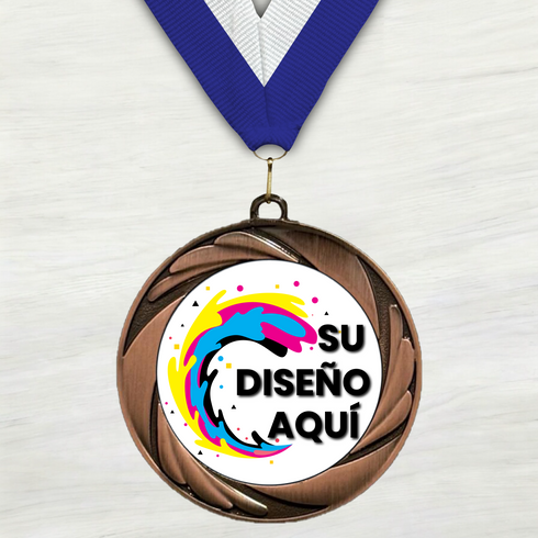 Medalla de Metal Personalizada de 2.5" con Cinta Modelo 1