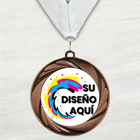 Medalla de Metal Personalizada de 2.5" con Cinta Modelo 1