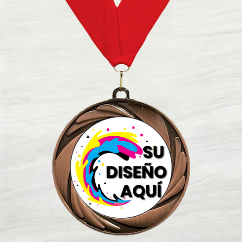 Medalla de Metal Personalizada de 2.5" con Cinta Modelo 1