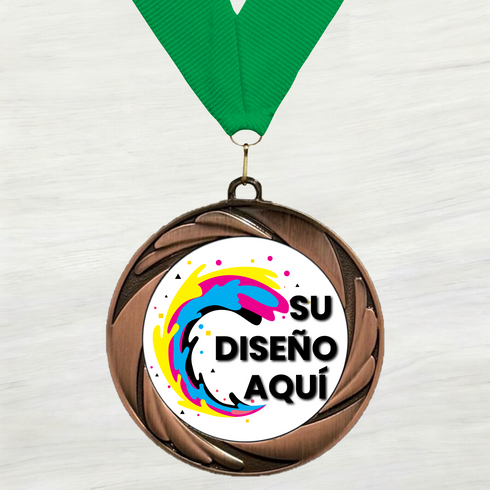 Medalla de Metal Personalizada de 2.5" con Cinta Modelo 1