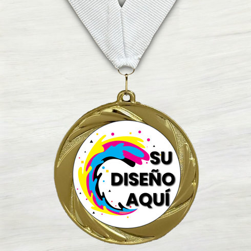 Medalla de Metal Personalizada de 2.5" con Cinta Modelo 1