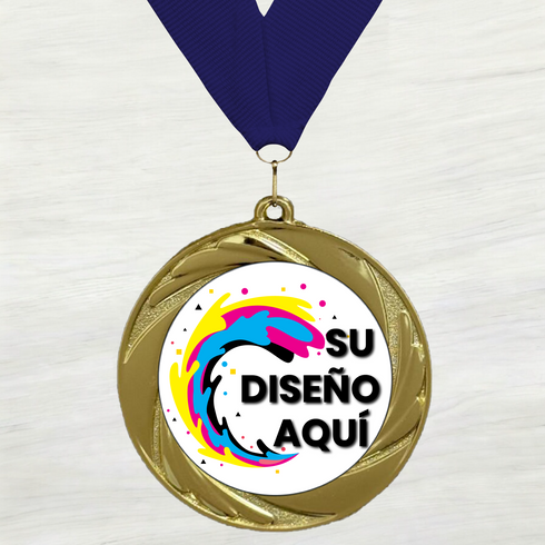 Medalla de Metal Personalizada de 2.5" con Cinta Modelo 1