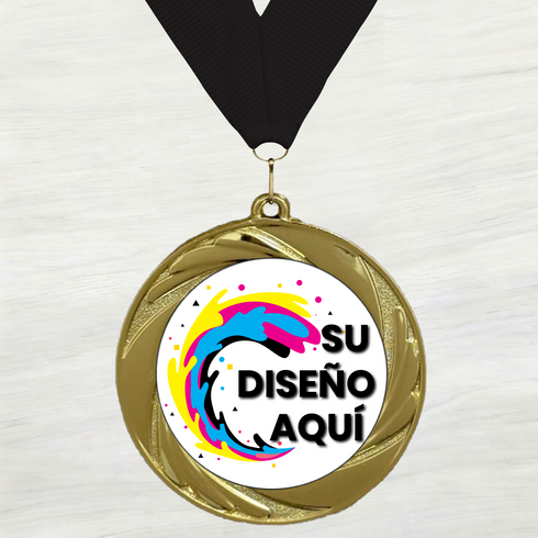 Medalla de Metal Personalizada de 2.5" con Cinta Modelo 1