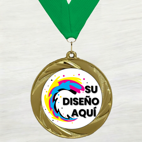 Medalla de Metal Personalizada de 2.5" con Cinta Modelo 1