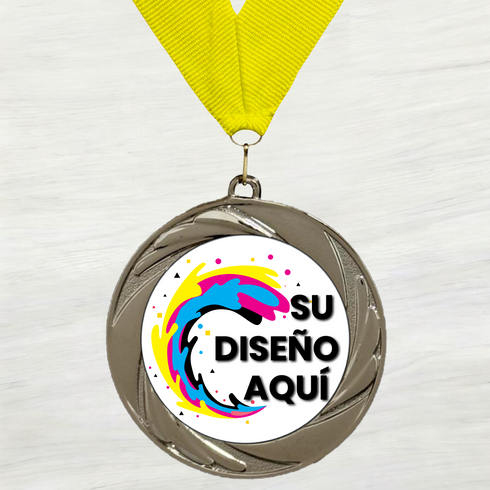 Medalla de Metal Personalizada de 2.5" con Cinta Modelo 1