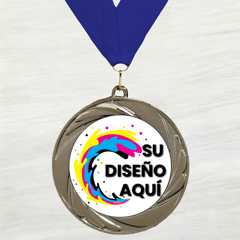 Medalla de Metal Personalizada de 2.5" con Cinta Modelo 1