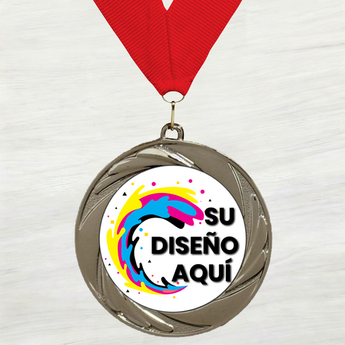 Medalla de Metal Personalizada de 2.5" con Cinta Modelo 1