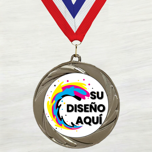 Medalla de Metal Personalizada de 2.5" con Cinta Modelo 1