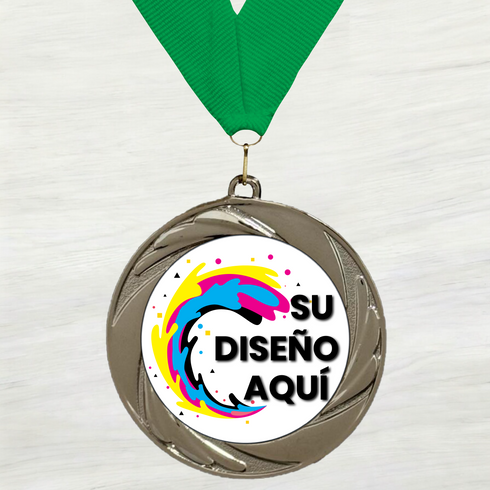 Medalla de Metal Personalizada de 2.5" con Cinta Modelo 1