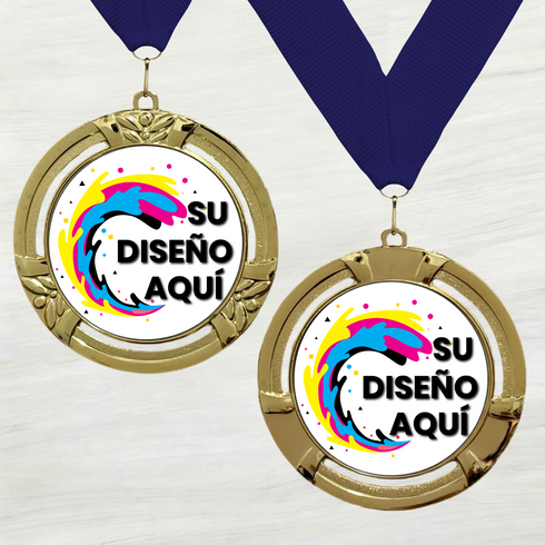 Medalla de Metal Personalizada de 2.5" con Cinta Modelo 2