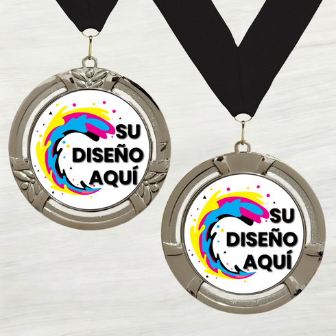 Medalla de Metal Personalizada de 2.5" con Cinta Modelo 2