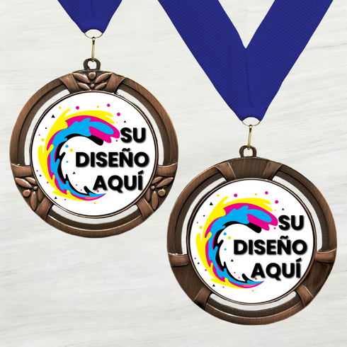 Medalla de Metal Personalizada de 2.5" con Cinta Modelo 2