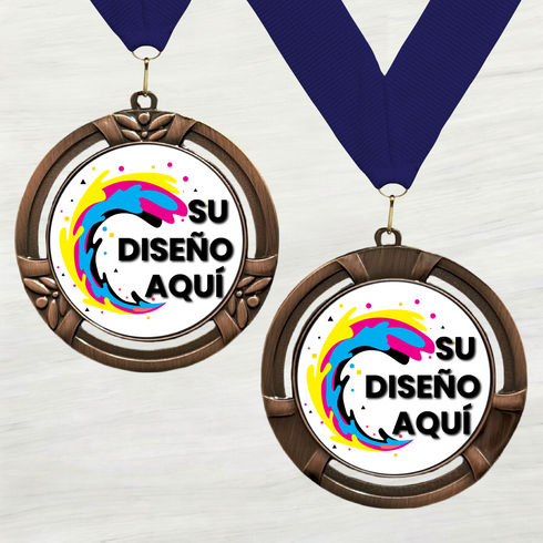 Medalla de Metal Personalizada de 2.5" con Cinta Modelo 2