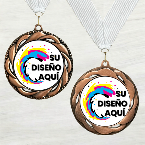 Medalla de Metal Personalizada de 2.5" con Cinta Modelo 3