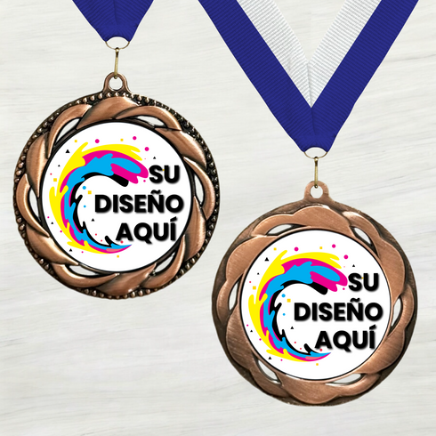 Medalla de Metal Personalizada de 2.5" con Cinta Modelo 3