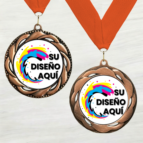 Medalla de Metal Personalizada de 2.5" con Cinta Modelo 3