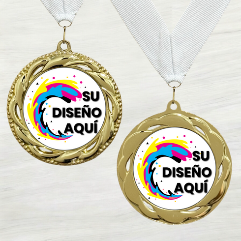 Medalla de Metal Personalizada de 2.5" con Cinta Modelo 3