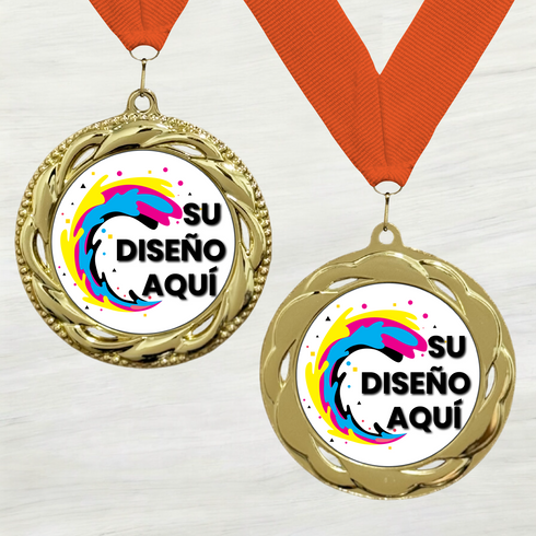 Medalla de Metal Personalizada de 2.5" con Cinta Modelo 3