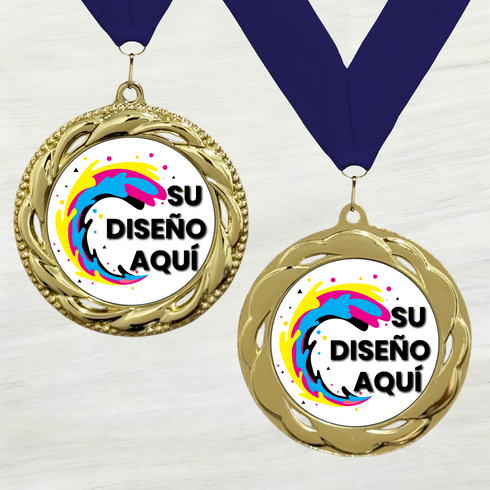 Medalla de Metal Personalizada de 2.5" con Cinta Modelo 3