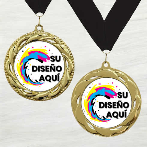 Medalla de Metal Personalizada de 2.5" con Cinta Modelo 3