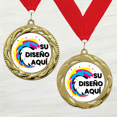 Medalla de Metal Personalizada de 2.5" con Cinta Modelo 3