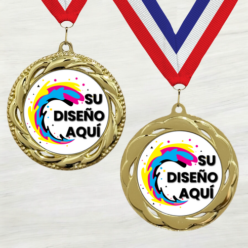 Medalla de Metal Personalizada de 2.5" con Cinta Modelo 3