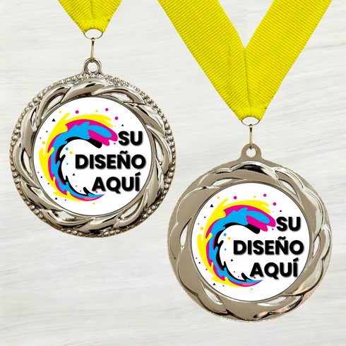 Medalla de Metal Personalizada de 2.5" con Cinta Modelo 3