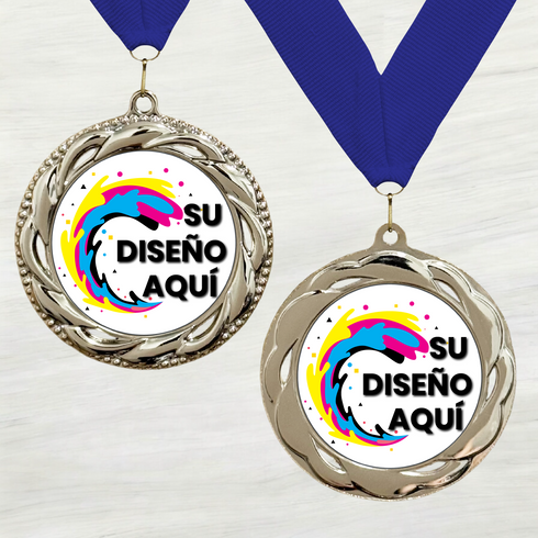 Medalla de Metal Personalizada de 2.5" con Cinta Modelo 3