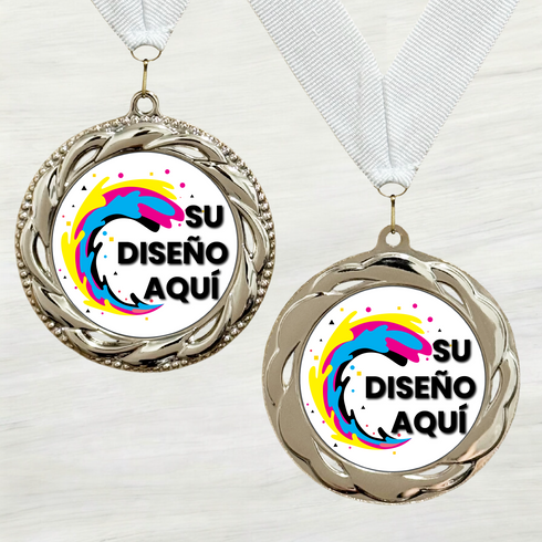 Medalla de Metal Personalizada de 2.5" con Cinta Modelo 3