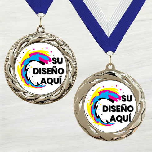 Medalla de Metal Personalizada de 2.5" con Cinta Modelo 3