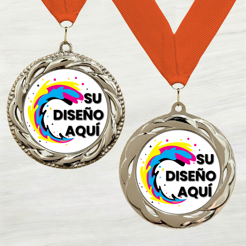 Medalla de Metal Personalizada de 2.5" con Cinta Modelo 3
