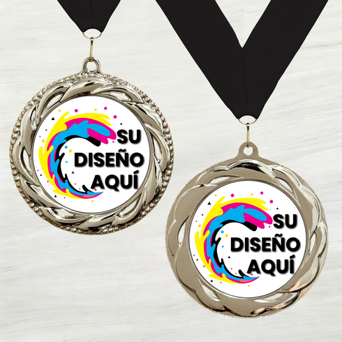 Medalla de Metal Personalizada de 2.5" con Cinta Modelo 3