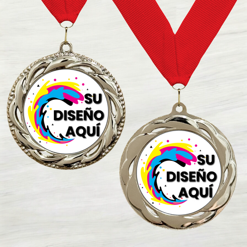 Medalla de Metal Personalizada de 2.5" con Cinta Modelo 3