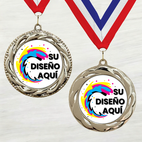 Medalla de Metal Personalizada de 2.5" con Cinta Modelo 3