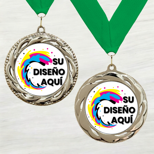 Medalla de Metal Personalizada de 2.5" con Cinta Modelo 3