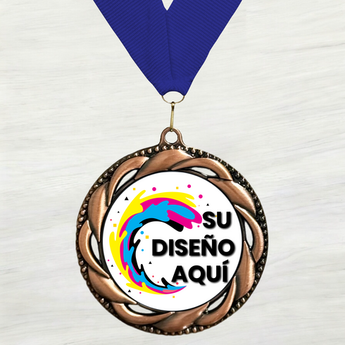 Medalla de Metal Personalizada de 2.5" con Cinta Modelo 3