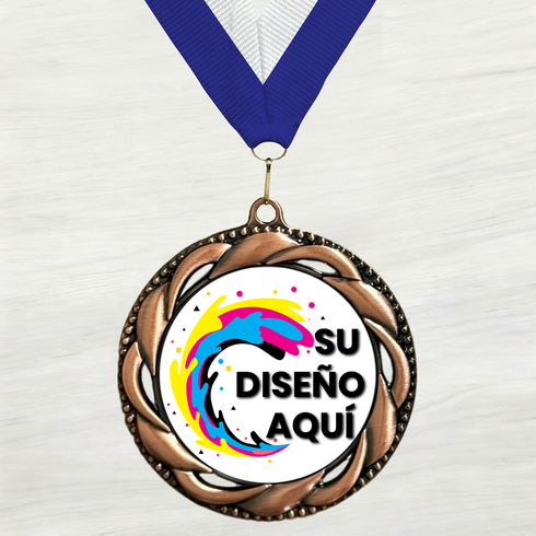 Medalla de Metal Personalizada de 2.5" con Cinta Modelo 3