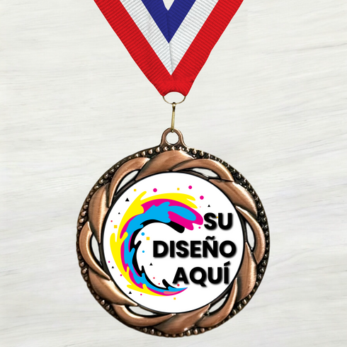 Medalla de Metal Personalizada de 2.5" con Cinta Modelo 3