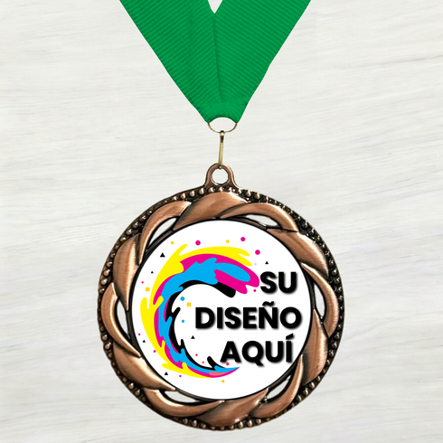 Medalla de Metal Personalizada de 2.5" con Cinta Modelo 3