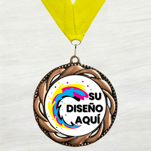 Medalla de Metal Personalizada de 2.5" con Cinta Modelo 3