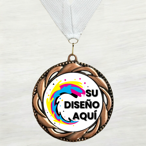 Medalla de Metal Personalizada de 2.5" con Cinta Modelo 3